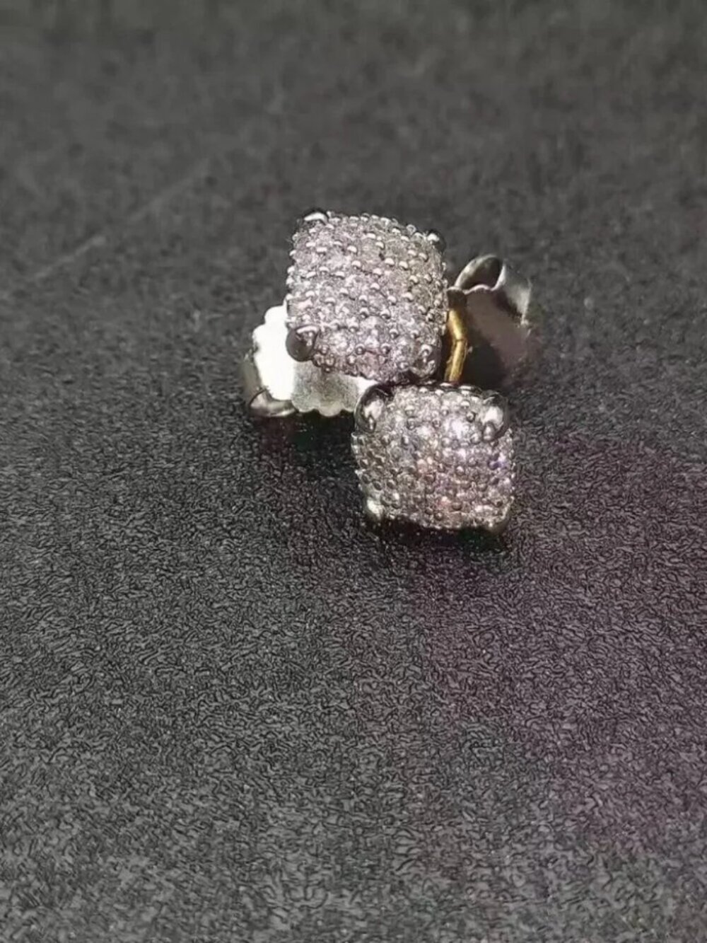 David Yurman Silver Pavé Petite Cushion Stud Earrings